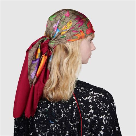 gucci head scarf womens|original Gucci silk scarf.